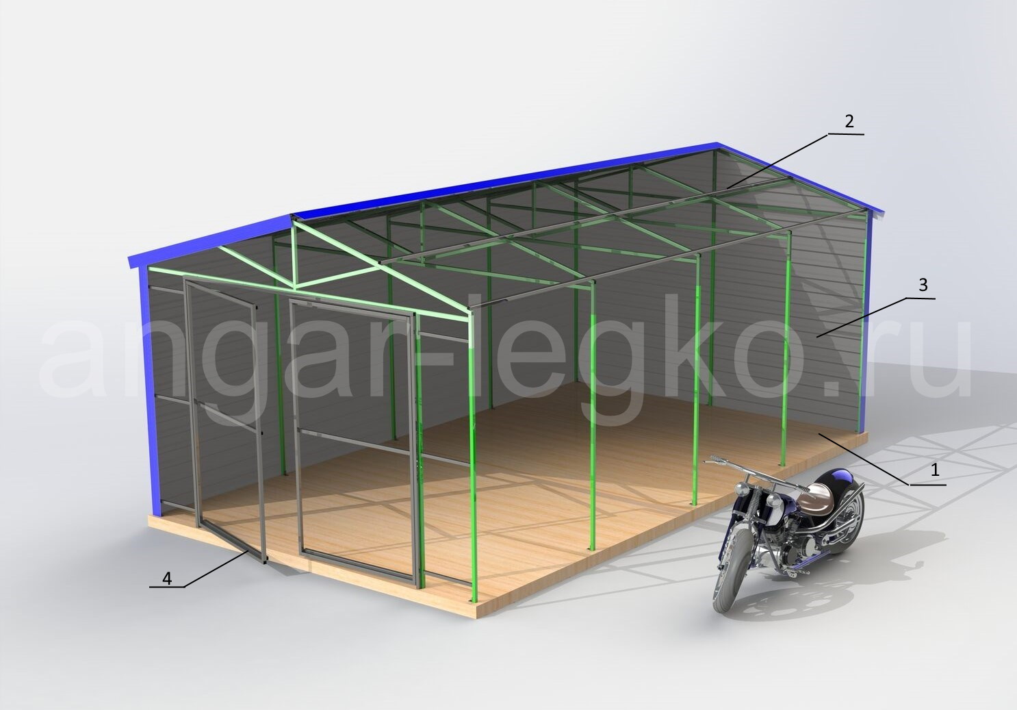 Теплый гараж из сэндвич-панелей, модульный двухэтажный гараж