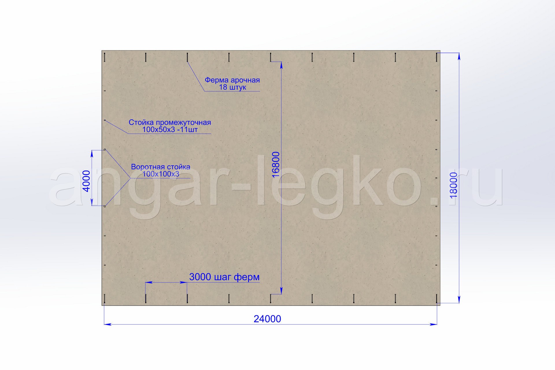 Арочный ангар 10x24 под ключ от производителя в СПб | angar-legko